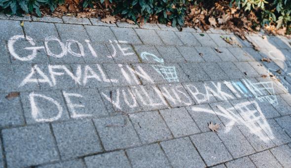 krijttekening op stoep